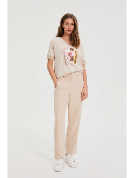 Moodo Бежова блуза с принт Moodo