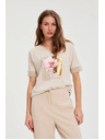 Moodo Бежова блуза с принт Moodo
