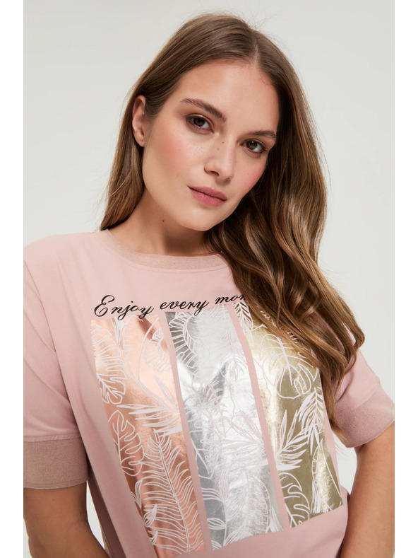 Moodo Памучна блуза с принт Moodo