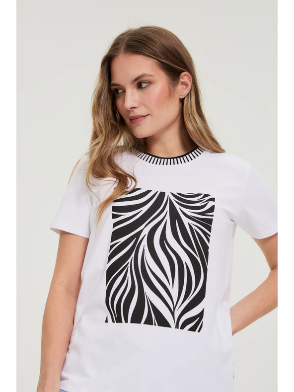 Moodo Бяла тениска с принт Moodo