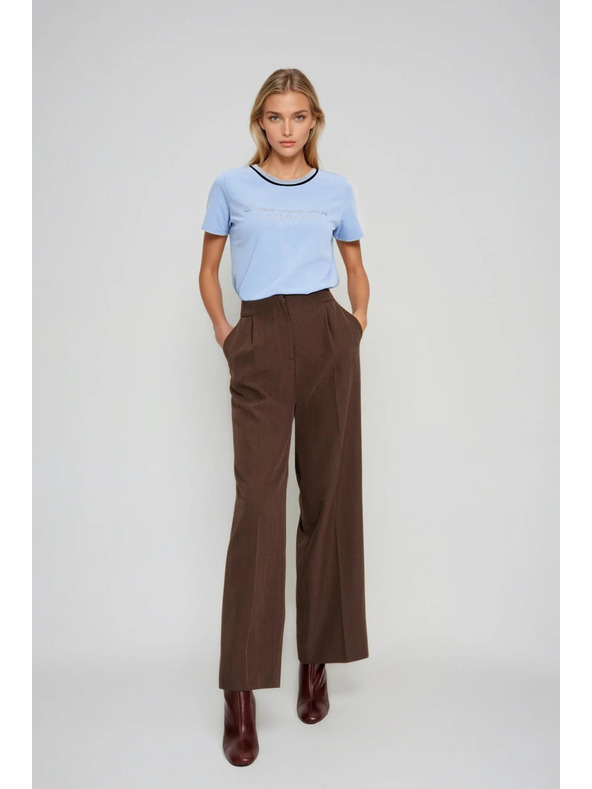 Moodo Светлосиня блуза с надпис Moodo