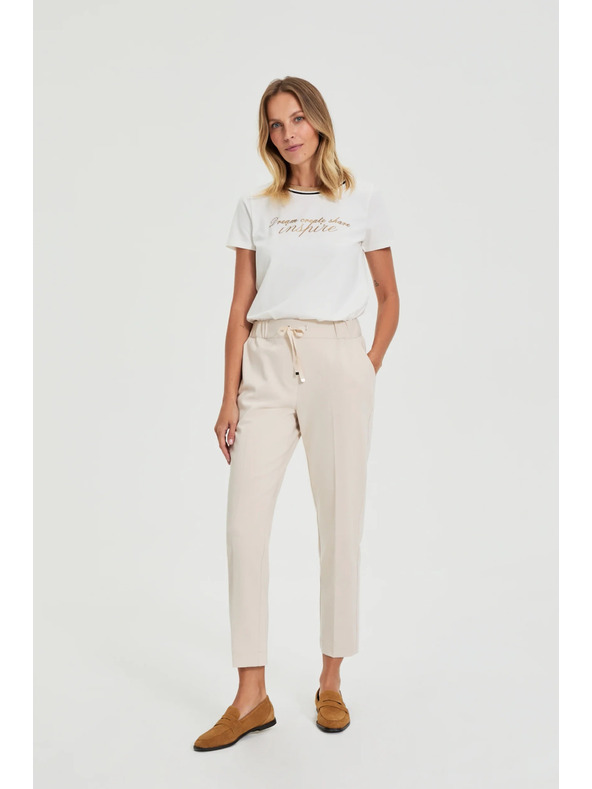 Moodo Бяла блуза с надпис Moodo