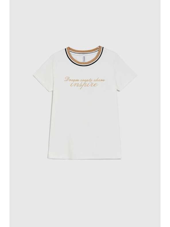 Moodo Бяла блуза с надпис Moodo