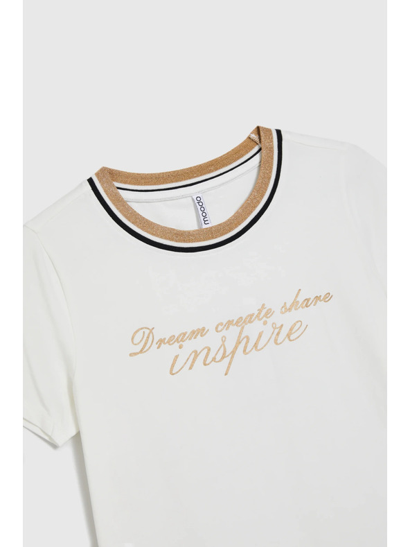 Moodo Бяла блуза с надпис Moodo