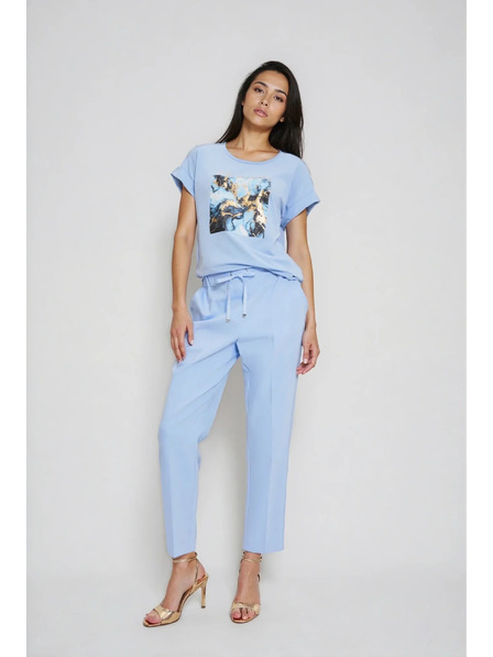 Moodo T-Shirt with Print in Light Blue by Moodo