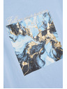 Moodo Светлосиня тениска с принт Moodo