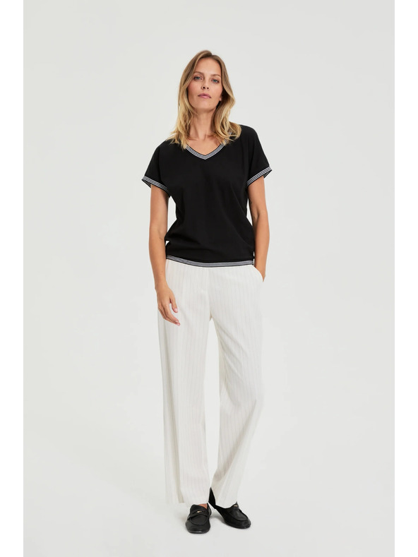 Moodo Черна памучна блуза Moodo