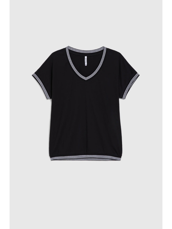 Moodo Черна памучна блуза Moodo