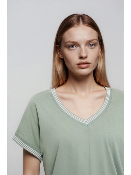 Moodo Оливена памучна блуза Moodo