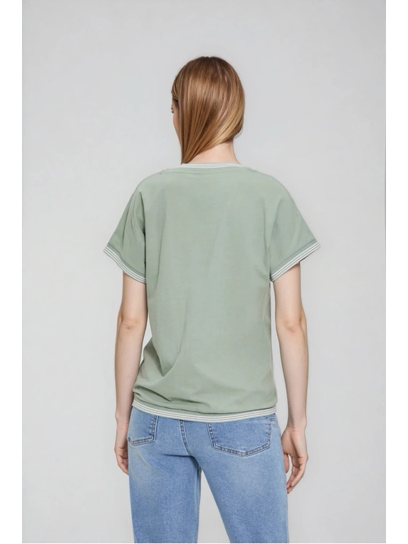 Moodo Оливена памучна блуза Moodo