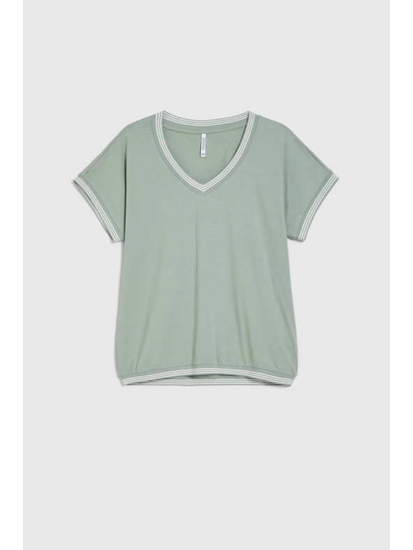 Moodo Оливена памучна блуза Moodo