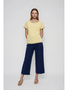 Moodo Жълта блуза с декоративна окантовка Moodo