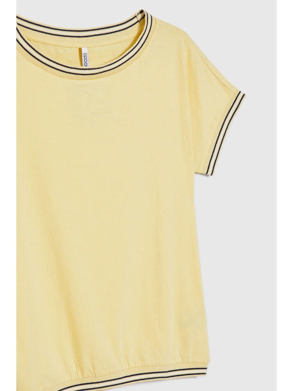 Moodo Жълта блуза с декоративна окантовка Moodo