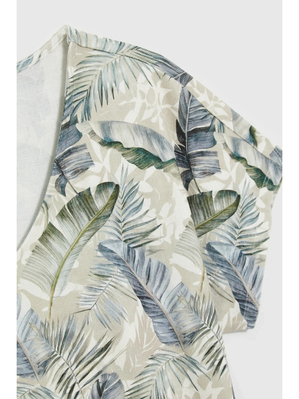 Moodo Бежова блуза с V-образно деколте Moodo