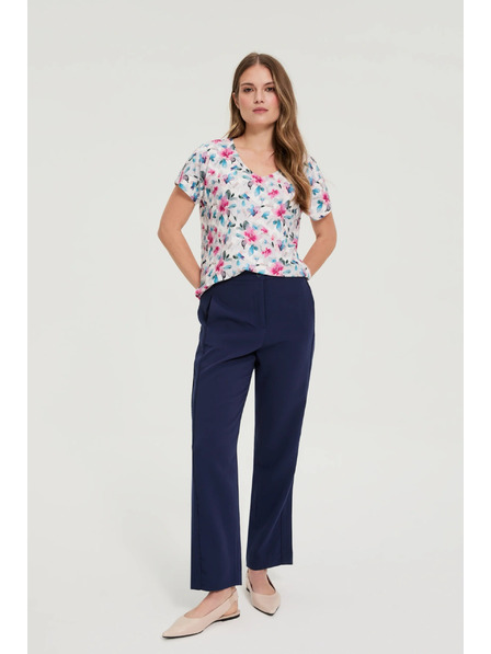 Moodo V-Neck Blouse in White by Moodo