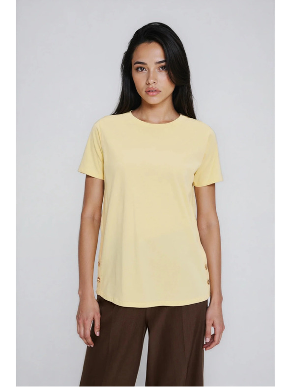Moodo Жълта блуза с декоративни копчета Moodo