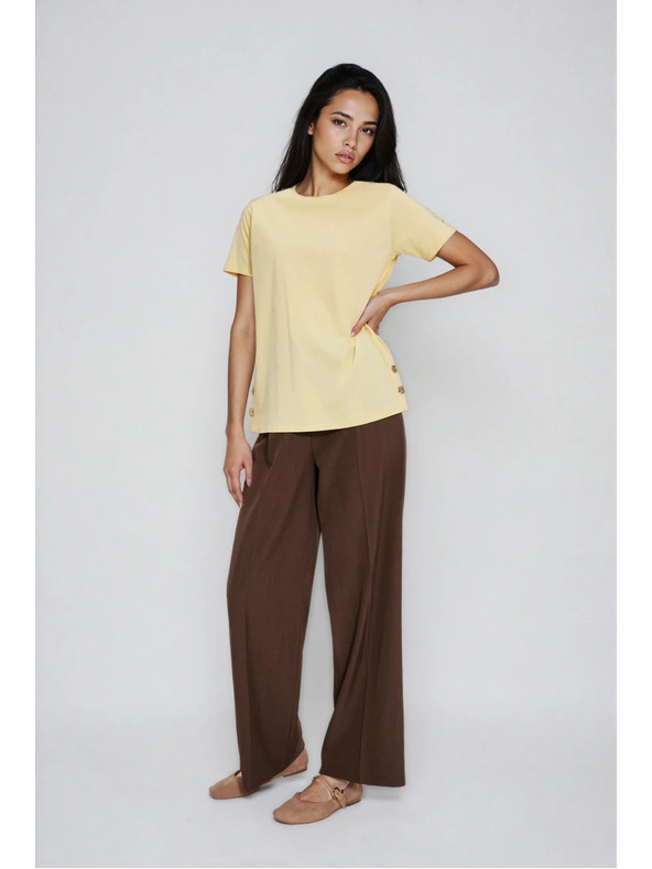 Moodo Жълта блуза с декоративни копчета Moodo