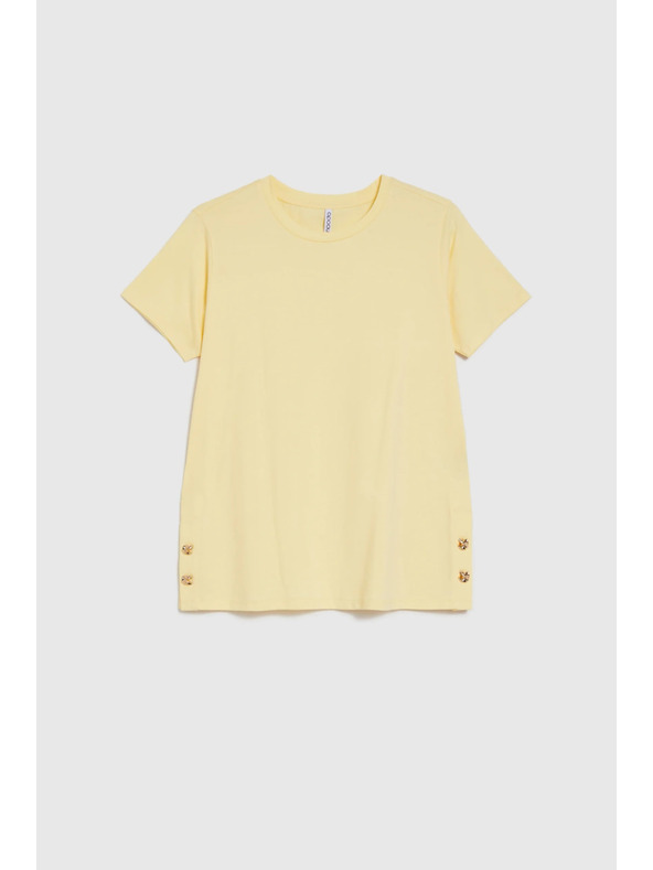Moodo Жълта блуза с декоративни копчета Moodo