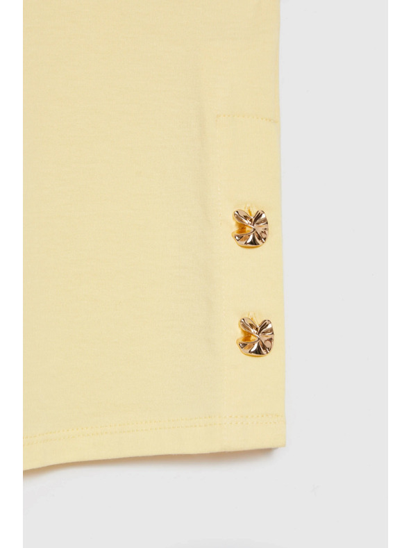 Moodo Жълта блуза с декоративни копчета Moodo