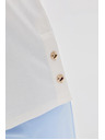 Moodo Бяла блуза с декоративни копчета Moodo