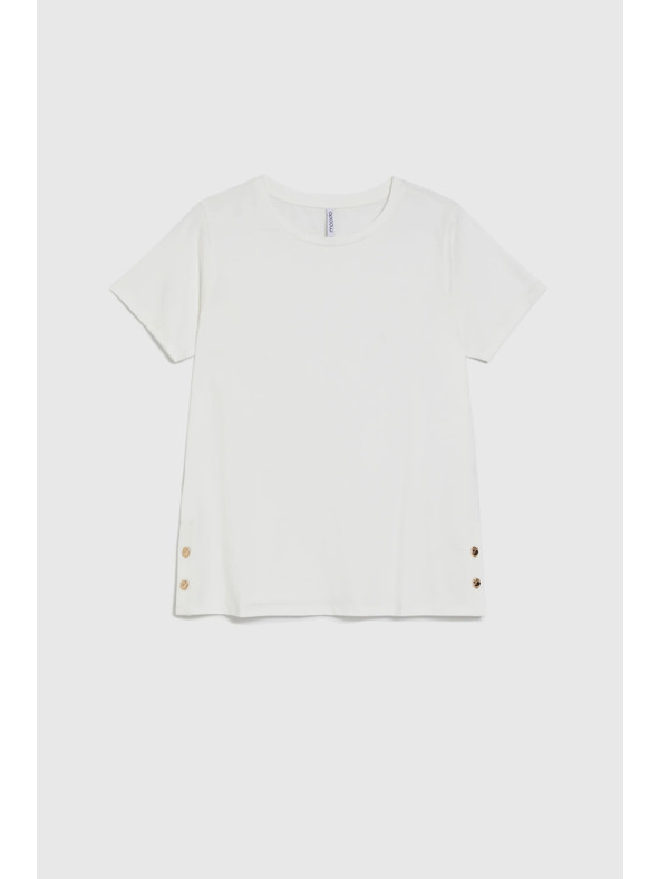 Moodo Бяла блуза с декоративни копчета Moodo