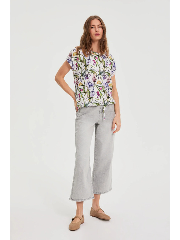 Moodo Бяла флорална блуза Moodo