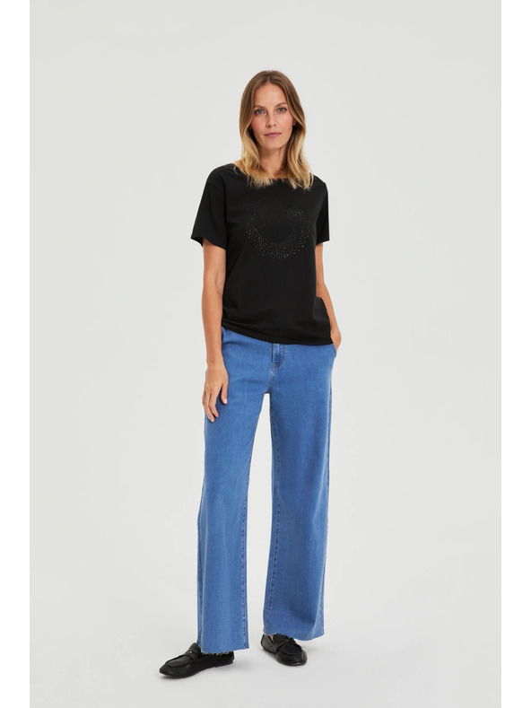 Moodo Черна блуза с джобове Moodo