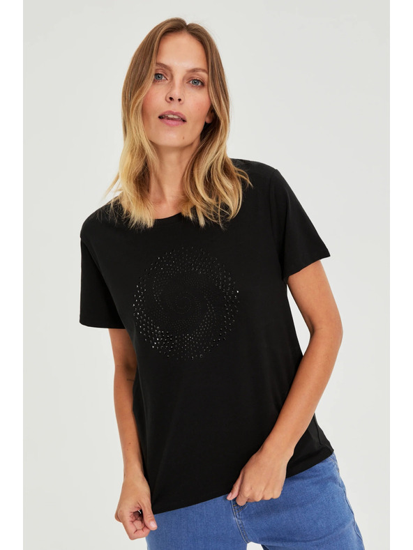 Moodo Черна блуза с джобове Moodo