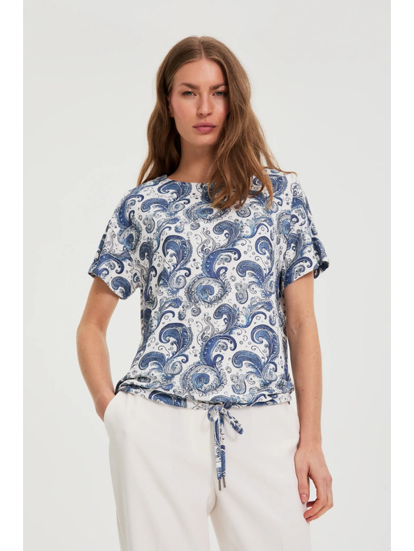 Moodo Бял топ с пейсли десен Moodo