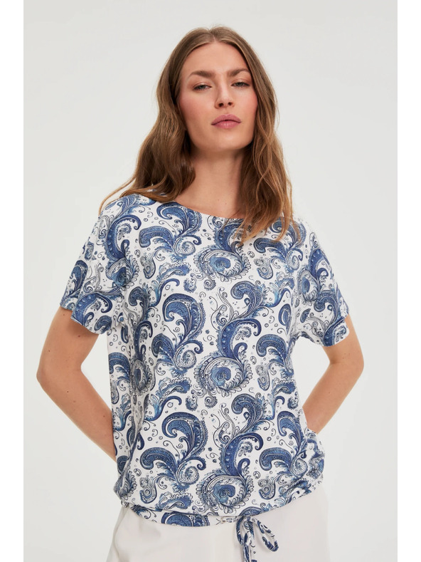 Moodo Бял топ с пейсли десен Moodo