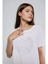 Moodo Бяла блуза с джобове Moodo