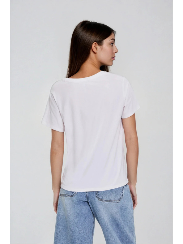 Moodo Бяла блуза с джобове Moodo