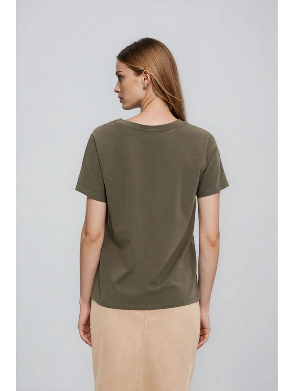 Moodo Маслинена блуза с джобове Moodo