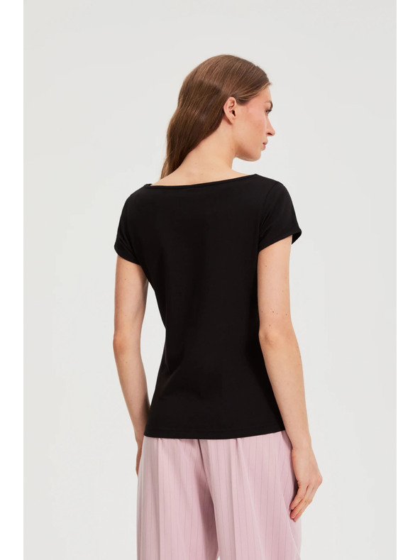 Moodo Памучна тениска черна Moodo