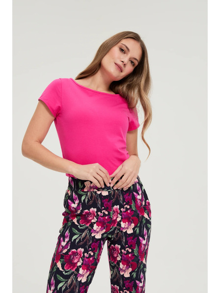 Moodo Фуксия памучна тениска Moodo