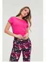 Moodo Фуксия памучна тениска Moodo