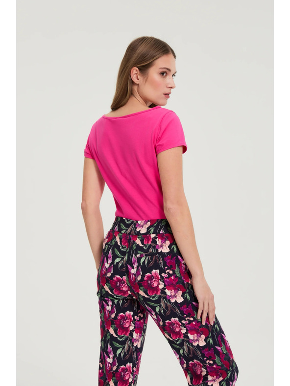 Moodo Фуксия памучна тениска Moodo