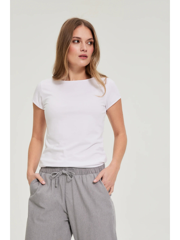 Moodo Бяла памучна тениска Moodo