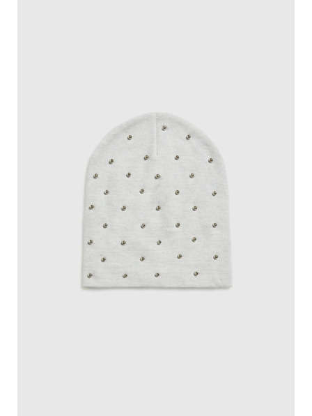Moodo Сива шапка с мъниста Moodo