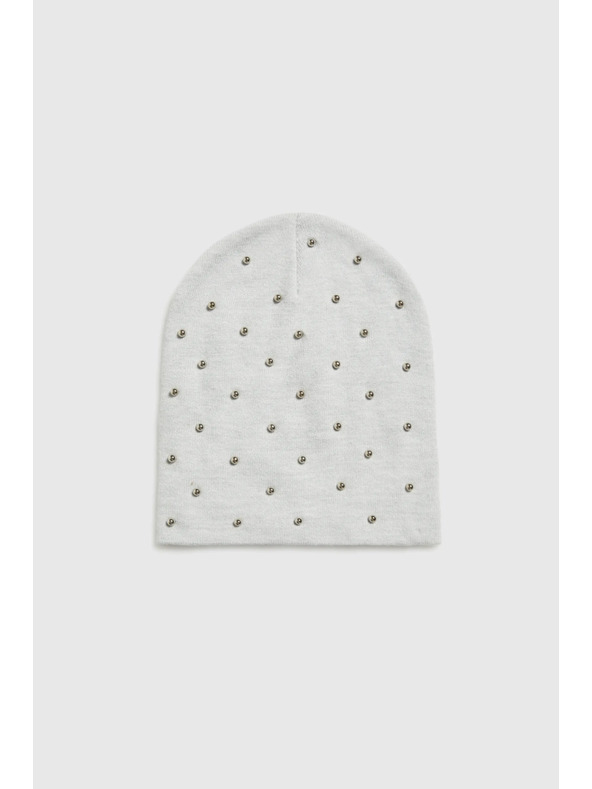 Moodo Сива шапка с мъниста Moodo