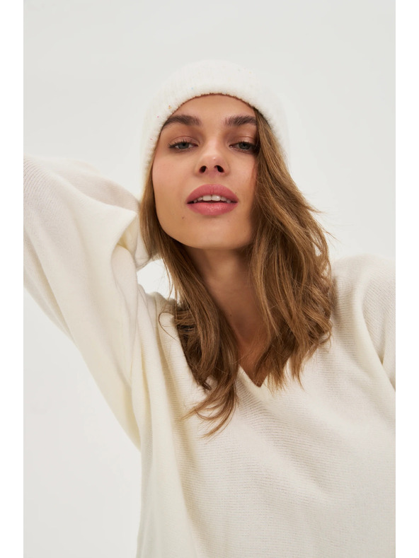 Moodo Топла бяла шапка Moodo