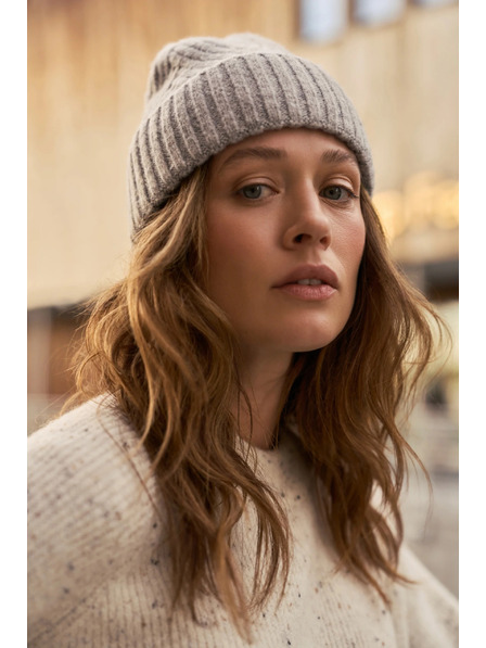 Moodo Светлосива вълнена шапка Moodo