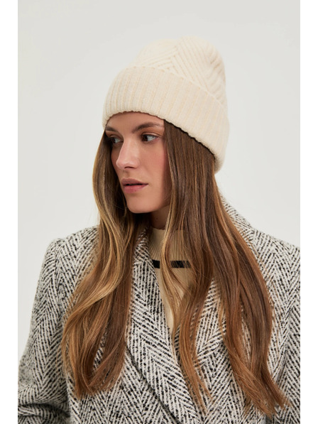 Moodo Светлобежова вълнена шапка Moodo