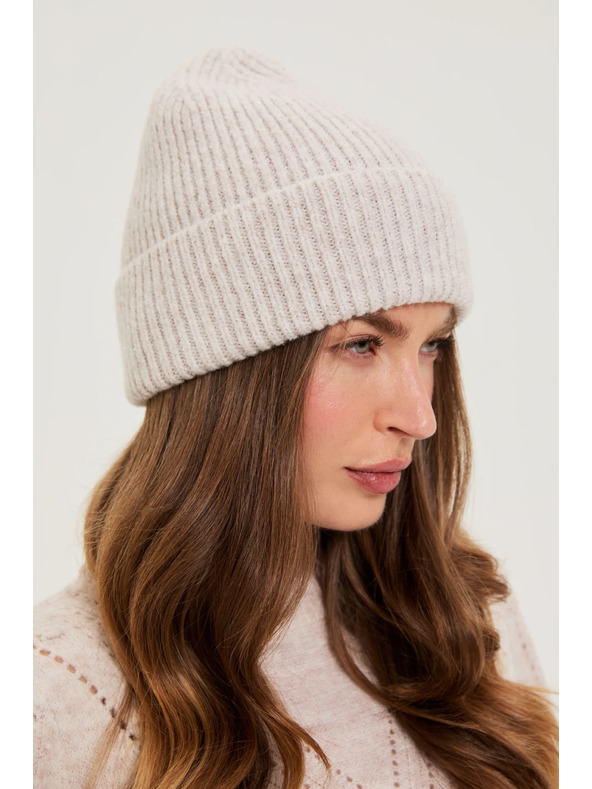 Moodo Бежова шапка с пайети Moodo