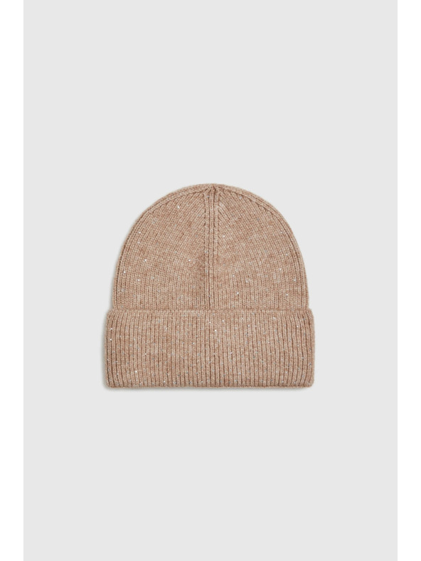Moodo Бежова шапка с пайети Moodo