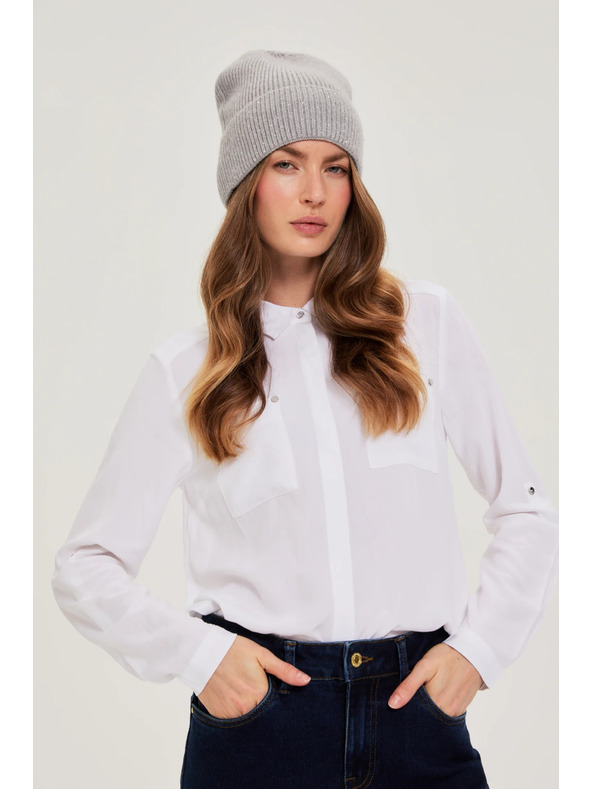 Moodo Сива шапка с пайети Moodo