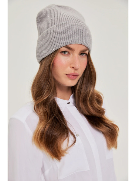 Moodo Сива шапка с пайети Moodo