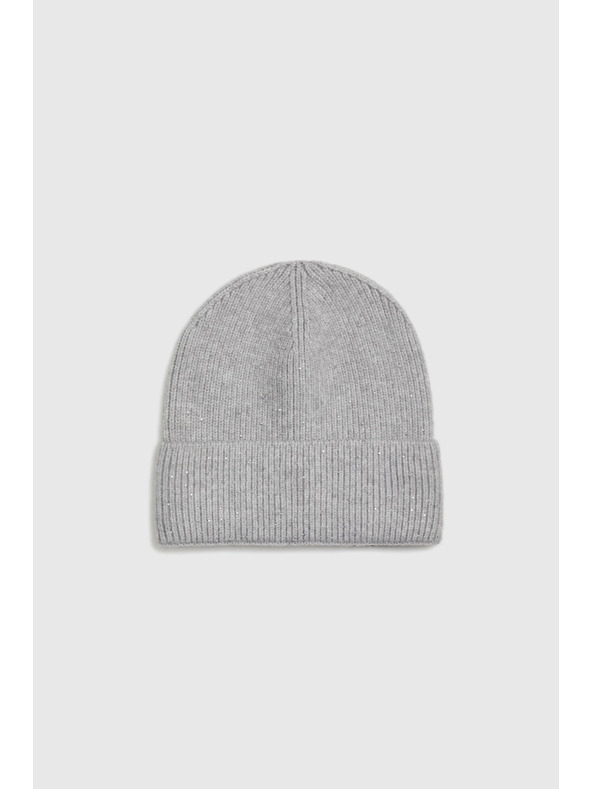 Moodo Сива шапка с пайети Moodo