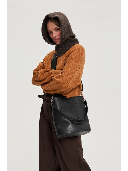 Moodo Кафава плетена качулка Moodo