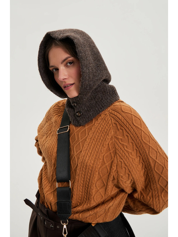 Moodo Кафава плетена качулка Moodo